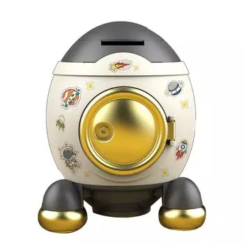 Мультяшный стиль Космическая ракета Копилка Копилка Банку для сбережений денег Мальчики Девочки Подарок Роскошный серый