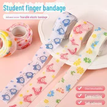Мультяшный студент повязка на палец: Нетканый, разрываемый, эластичный, износостойкий пишущий материал 2.5cm*2m