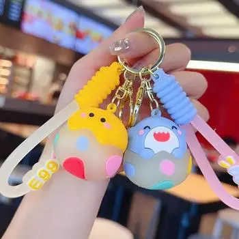 Мультяшный светящийся рюкзак-брелок в виде яичной скорлупы креативный подарок подвеска в виде динозавра для детской машинки