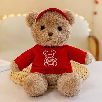 Мультяшный свитер с медведем-гольфистом, кукла 8 дюймов, кукла для автомата-хватайки, детский подарок на день рождения, обнимающийся медведь 30cm красный