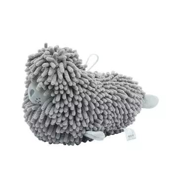 Мультяшный тюлень, синельное полотенце для вытирания рук, многофункциональное мультяшное полотенце для животных, креативная плюшевая игрушка для вытирания рук 26x24x16cm коричневый