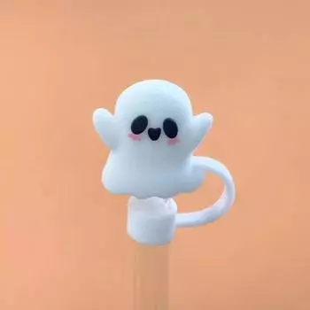 Мультяшный тыквенный призрак силиконовые чехлы для соломинок для чашек пылезащитный колпачок соломинки чехлы для чашек вечеринки на Хэллоуин аксессуары D