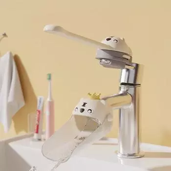 Мультяшный удлинитель смесителя для детей, ручная стирка в раковине в ванной, аксессуары с животными