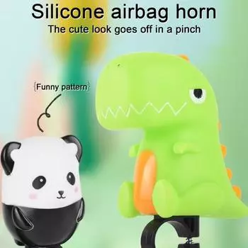 Мультяшный велосипедный звонок, милый велосипедный звонок, громкий чистый звук, простая установка на руль 0,87 дюйма, велосипедный звонок, легкий пластик, силикон