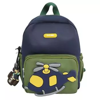 Мультяшный вертолет детский рюкзак детский сад для мальчиков девочек детский рюкзак легкий темно-синий