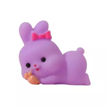 Мультяшный виниловый кролик, животное, сжимающее и зовущее, мягкие пластиковые водные игрушки, детские игрушки для ванны, 6 штук One Size фиолетовый