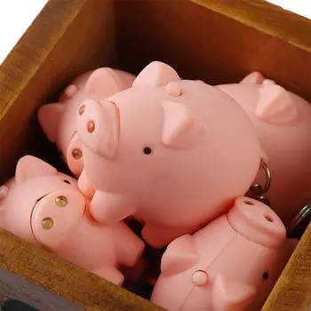 Мультяшный вокальный мини-фонарик светящиеся брелки светодиодные светящиеся брелки розовый