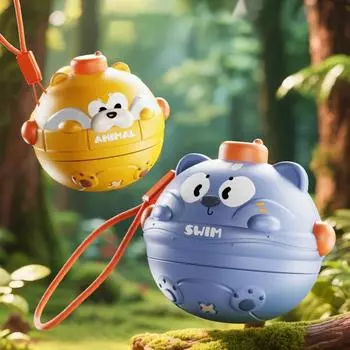 Мультяшный волчок с животными, детский пресс-спиннер со шнурком, интерактивная игрушка-гироскоп для малышей и мальчиков и девочек озеро синий