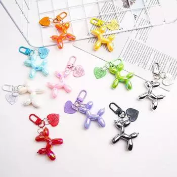 Мультяшный воздушный шар собака кулон брелок щенок шарм блестящие лазеры цветная сумка DIY украшения шарм домашний офис декор орнамент розовый