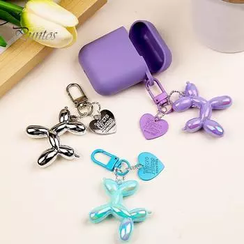 Мультяшный воздушный шар собака кулон брелок щенок шарм блестящие лазеры цветная сумка DIY украшения шарм домашний офис декор орнамент серебряный