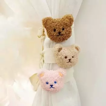 Мультяшный занавес Подхват для штор Вышивка Москитная сетка Завязка Веревка Ремень для крепления штор Москитная сетка black-bear