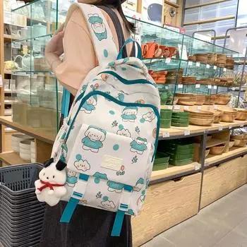 Мультяшный женский школьный рюкзак для школьников средней школы, дорожный рюкзак фиолетовый