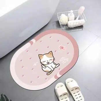 Мультяшный зверек Кристалл Бархатный коврик для пола Гостиная Кухня Нескользящий коврик для ног Ванная Балкон Дверь Впитывающий ковер 60*90