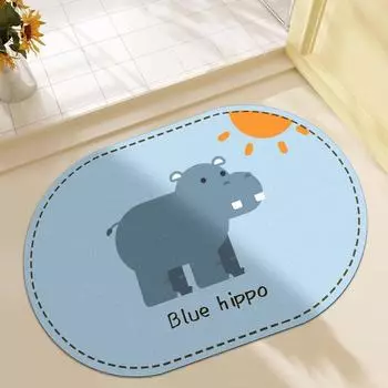 Мультяшный зверек мягкий диатомовый ил впитывающий коврик для пола в ванную комнату туалет быстросохнущий ковер нескользящий 40X60cm 15.7X23.6in