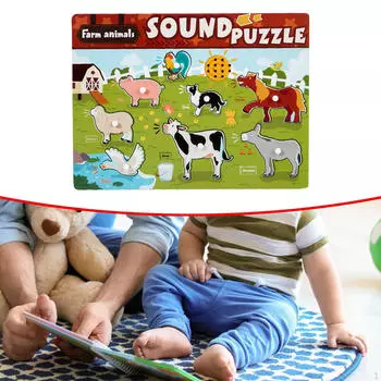 Мультяшный звуковой пазл для детей, увлекательная обучающая игрушка для раннего развития music