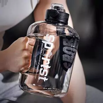 MULAN 1700 мл Бытовая прозрачная пластиковая трубочка чашка черный спортивный чайник с ручкой бутылка для воды кухонные принадлежности для бара 1L