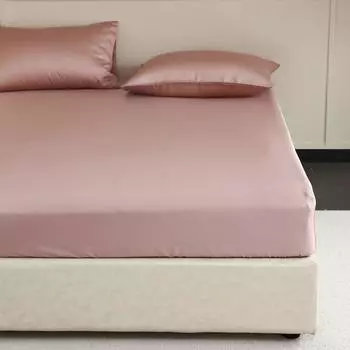 Mulberry Silk Fitted Bed Sheet with Elastic Bands Luxury Mattress Cover Double King Queen Size Bed Cover 120/140/160/180/200cm 90x200x30cm