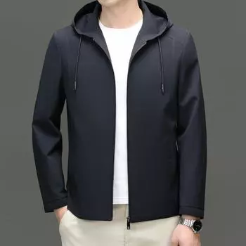 Mulberry silk jacket men s spring and autumn business casual middle-aged dad wear loose and versatile clothes 170