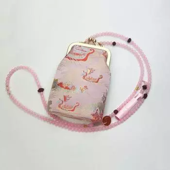 Mulberry Silk Silk Song Dynasty Brocade Women s Bag Shoulder Small Bag Crossbody Phone Bag New Arrival National Style Bag Lady Style Coin Purse Jiangnan Water Town (Powder)