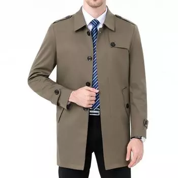 Ветровка из шелка Mulberry, мужская, средней длины, осенняя, новая, деловой, повседневный, куртка для папы среднего возраста 170