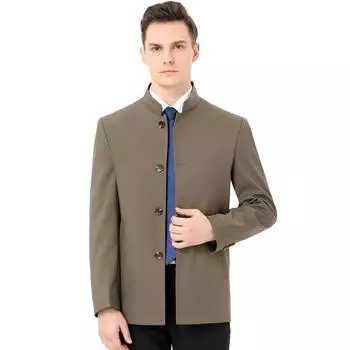 Mulberry Silk Windbreaker Men s Mid-length Autumn Business Casual Middle-aged Men s Jacket Coat Dad s Coat 170