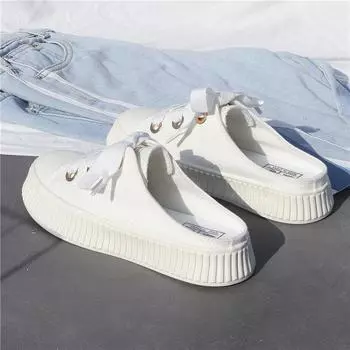 Мюли Платформа Женские тапочки Летние толстые наружные с ремешком Шлепанцы Обувь для женщин 2024 Обувь Натуральная кожа Повседневные сандалии I 35