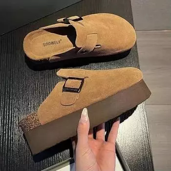 Мюли Обувь Женские тапочки Летние пляжные сандалии Мода 2024 Платье Новые Прогулочные Слайды 36 коричневый
