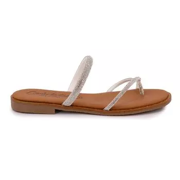 Мюли с кристаллами между пальцами Женщина CARLA TORTOSA 38 серебряный