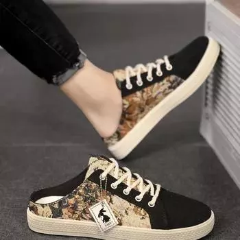 Мюли Тапочки для мужчин Нескользящие повседневные сандалии Мужские полуэлегантные дизайнерские роскошные дешевые ликвидация летняя распродажа обувь из ЭВА 39 чёрный