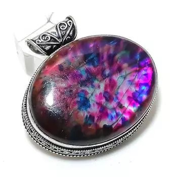 Multi Fire Labradorite Gemstone 925 Sterling Silver Jewelry Pendant 1.77 U5U52