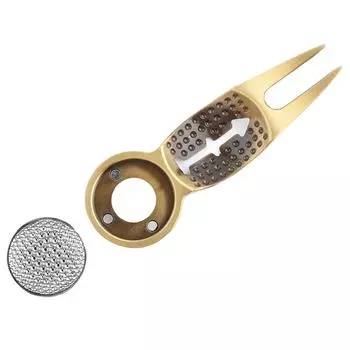 Multi Function Aluminum Alloy Golf Divot Tool Green Lawn Repair Fork Ball Marker