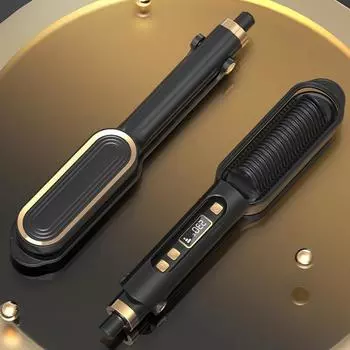 Multi- Function Hair Straightener Brush Multiple Gear Intelligent Temperature Control Electric Straightening Comb us чёрный