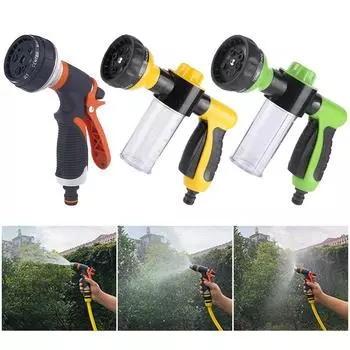 Многофункциональные водяные пистолеты высокого давления, пенные горшки, регулируемые пистолеты-распылители для мойки автомобилей, 8 режимов, полив газонов, ирригационный инструмент