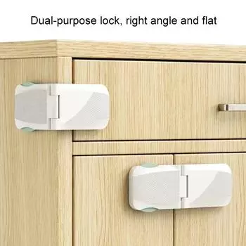 Multi-Function Plastic Buckle White Drawer Lock Baby Safety Protection Double Use Right Angle Cabinet Door Locks Kids Protector
