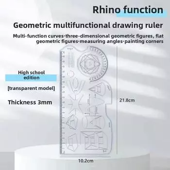 Multi Function Plastic Ruler Geometric Tools Middle School High School Supplies Style C