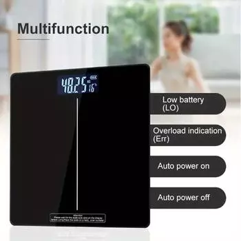 Multi-function Square Weight Scale Digital Bathroom Scale Highly Accurate Body Weight Scale With Lighted LED Display Round Corne