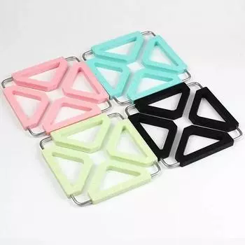 Multi-functional Folding Table Mat Kitchen Pan Mat Silicone Anti-scald Coaster Heat Insulation Mat Anti-slip Silicone Coaster 12.5x12.5cm&Rectangular чёрный