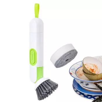 Multi-functional Liquid-Filled Cleaning Brush Replaceable Brush Dish Brush Pan Brush Kitchen зелёный