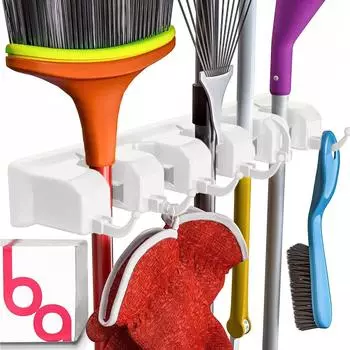 Multi functional magic mop holder, broom holder, mop clip, hook, bathroom hook, broom storage rack, factory with strong capabili