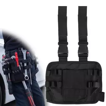 Multi-Functional Repair Tool Bag Auto Electrician Maintenance Tool Bag Oxford Cloth Adjustable Tool Pouch Wear-Resistant Leg чёрный