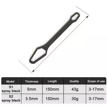 Multi Functional Ring Wrench Double End Solid Wrench, Self Tightening Adjustable Universal Adjustable Wrench 8-24Mm