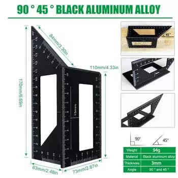 Multi-functional T-type woodworker s gauge 45 90-degree gauge Woodworker s scribing and marking line measurement Measuring tools