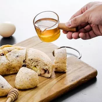 Multi-functional Taste Dish Coffee Mini Milk Cup Hand-draw Sauce Dish With Handle Glass Sauce Vinegar Snack Plate Tableware