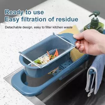 Multi functional Vegetable Drain Rack Green Tableware Sink Storage Rack Cleaning Vegetable Water Fruit Basket Kitchen Organizer