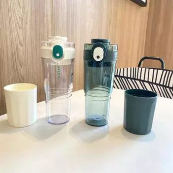 Multi-Functional with Tea Bin New Water Cup Simple Spring Cover Straight Drink Men and Women Office Portable Tea Cup белый