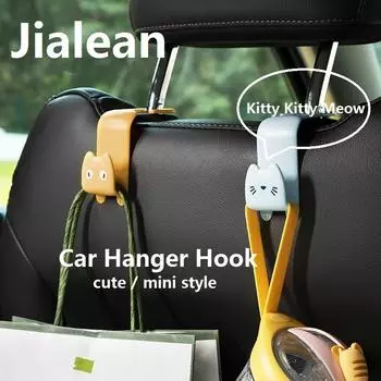 Многофункциональный держатель для подголовника автомобильного сиденья, пластиковая вешалка для сумки, кошелька, ткани, мультяшный автомобильный крючок 1pc белый