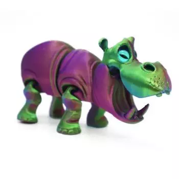 Multi-jointed 3D Printed Hippopotamus Figurines 3D Printed Hippopotamus Model Children Toys Style C