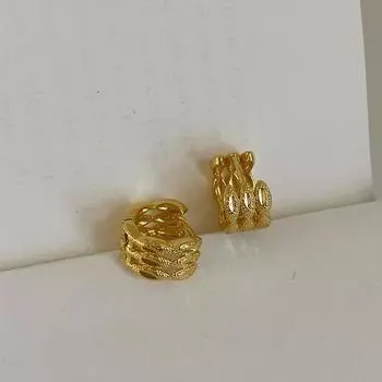 Многослойные полые матовые металлические серьги-клипсы женские нишевые ретро личность модные темпераментные простые универсальные серьги