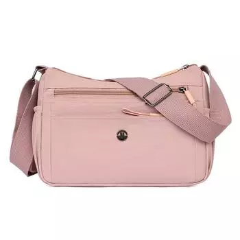 Multi-layer Large Capacity Shoulder Bag Travel Lightweight Women s Crossbody Bag розовый