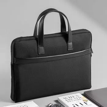 Multi-layer Men s Briefcases Waterproof Laptop Handbag Fashion Business Briefcases Office чёрный